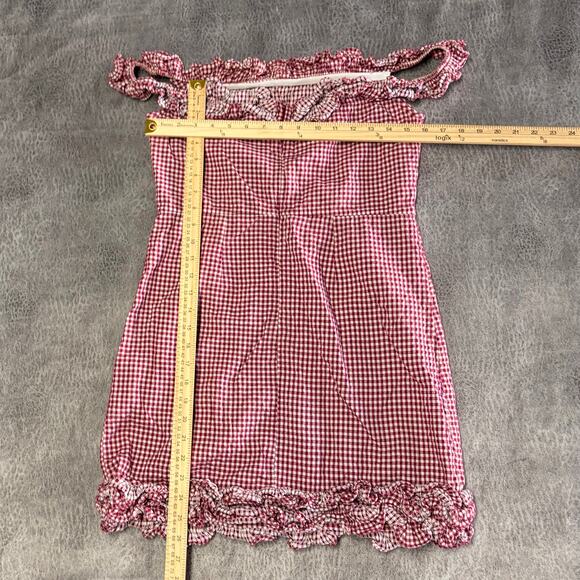 Gingham Plaid Off the Shoulder Mini Dress - Picture 6 of 6